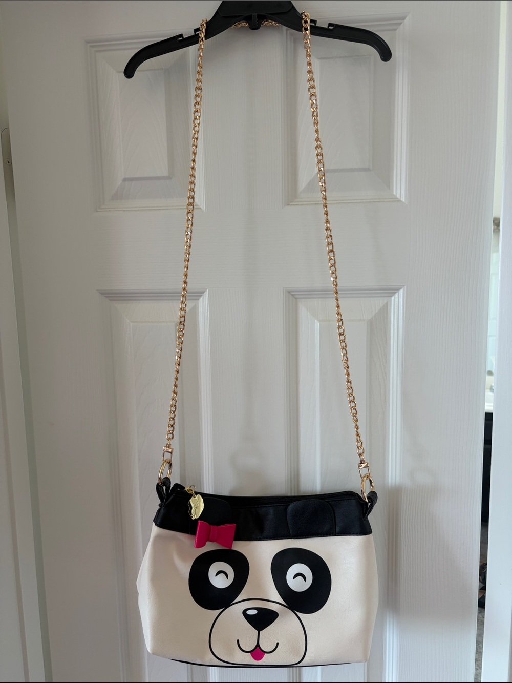 Betsey Johnson Panda Crossbody with Gold Chain